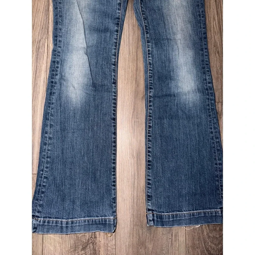 Gap‎ Long Lean Jeans USA Vtg Y2K 0 Medium Wash Flare Low Rise Denim O2